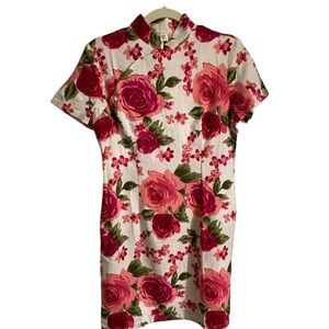 Retro Chinese Mandarin Collard Dress Size L